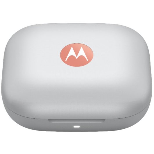 Écouteurs sans fil Motorola Moto Buds rose pêche avec étui de chargement rose