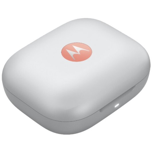 Écouteurs sans fil Motorola Moto Buds rose pêche avec étui de chargement rose