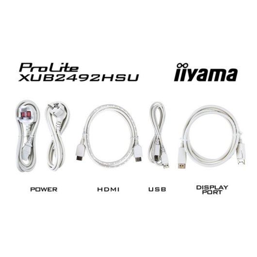 iiyama ProLite XUB2492HSU-W6 23,8" IPS FullHD 100Hz USB-A Lautsprecher Höhenverstellbar