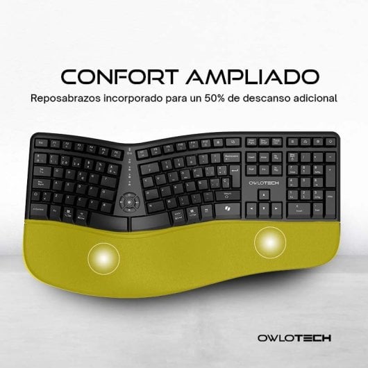 Owlotech EK500 Teclado Wireless Ergonómico Negro