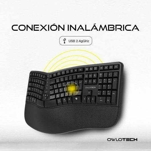 Owlotech EK500 Teclado Wireless Ergonómico Negro