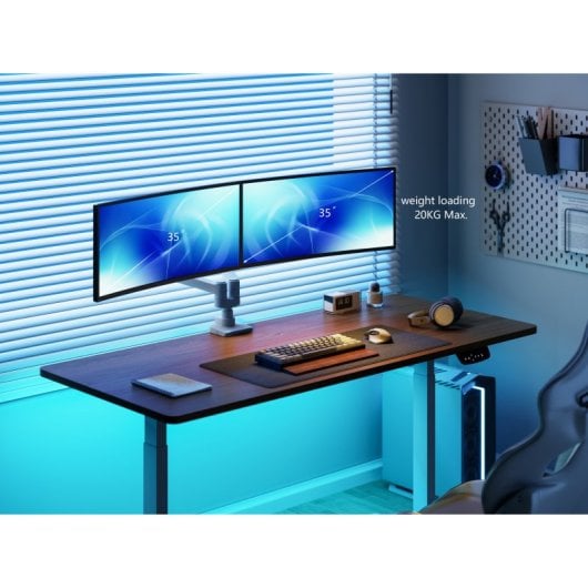 Equip 650183 Soporte Monitor de Mesa Heavy-Duty 2 Pantallas 17"-35" 20KG (Por Pantalla) Blanco
