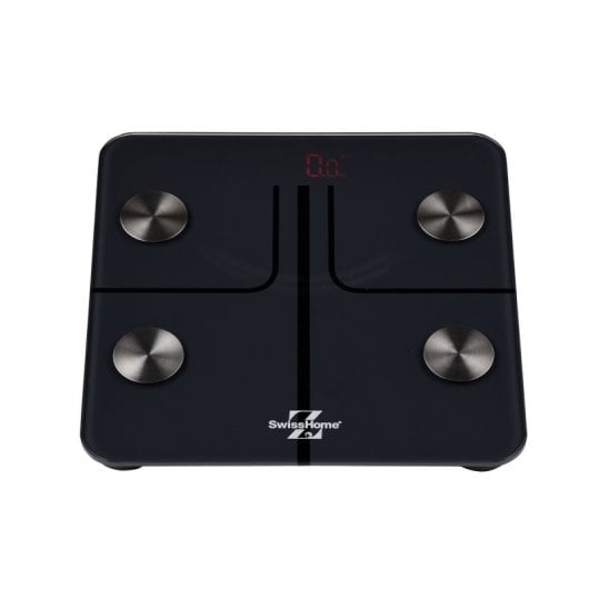 Báscula Digital De Baño Swisshome Afrodite Sh Vidrio Templado 180 Kg Negro
