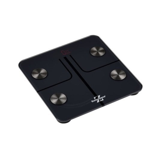 Báscula Digital De Baño Swisshome Afrodite Sh Vidrio Templado 180 Kg Negro