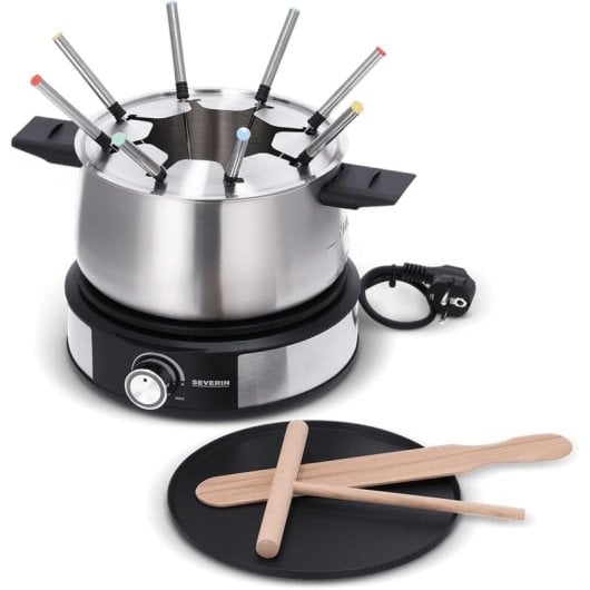 Combinazione fonduta-crepiera Severin Fo 2471 - 1500 W Acciaio inox / Nero