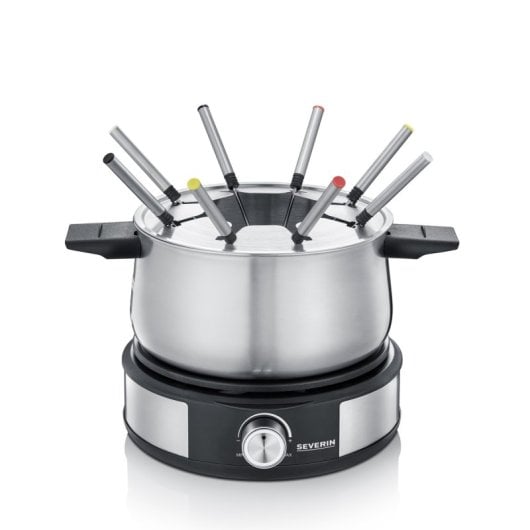 Combinazione fonduta-crepiera Severin Fo 2471 - 1500 W Acciaio inox / Nero