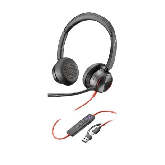 Casque Poly Blackwire 8225 USB-C avec ANC, Microphone Acoustic Fence, Microsoft Teams Noir