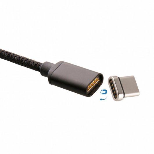 Muvit Cable USB a USB-C 2A Macho/Macho Conector Magnético 1.2m Negro
