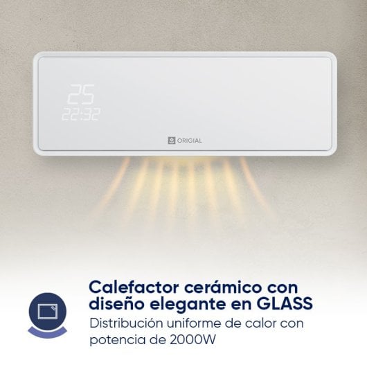 Origial AIRGLASSWARM WIFI Split para banheiro 2000W