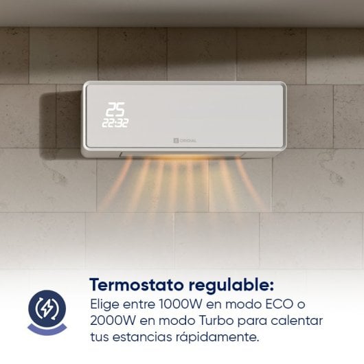 Origial AIRGLASSWARM WIFI Split para banheiro 2000W