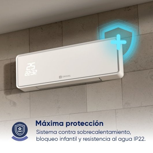 Origial AIRGLASSWARM WIFI Split para banheiro 2000W
