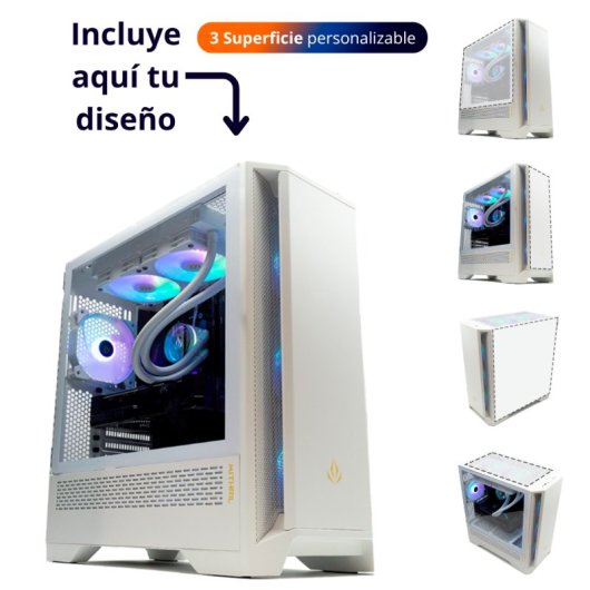 Forgeon Mithril ARGB Mesh Torre ATX Blanca con 3 superficie personalizable