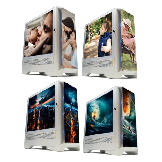 Forgeon Mithril ARGB Mesh Torre ATX Blanca + Cristal y Frontal personalizable