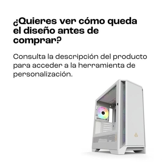 Forgeon Mithril ARGB Mesh Torre ATX Blanca + Cristal y Frontal personalizable