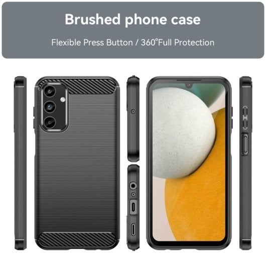 Max Power Digital Carbon Fiber Stoßfeste Schwarze Silikonhülle für Samsung Galaxy A15