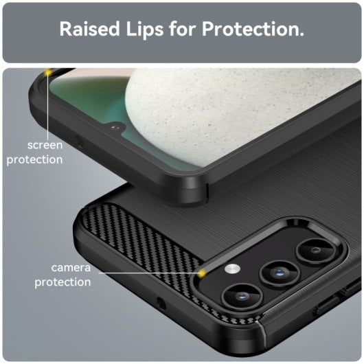 Max Power Digital Carbon Fiber Stoßfeste Schwarze Silikonhülle für Samsung Galaxy A15