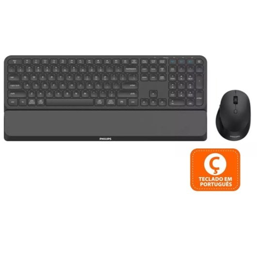 Philips Teclado SPT6607B/31 + Rato SPT6607B Wireless Ergonómico 2.4GHz/Bluetooth (PT)
