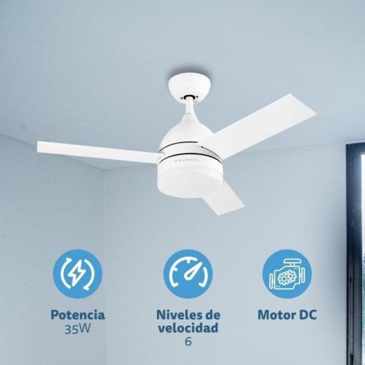 Deckenventilator mit Licht Grunkel SKYECO-42 25W 106cm 6 Stufen Fernbedienung Winterbetrieb