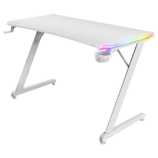 Trust GXT 709W LUMINUS Mesa Gaming 120x60cm RGB Blanca