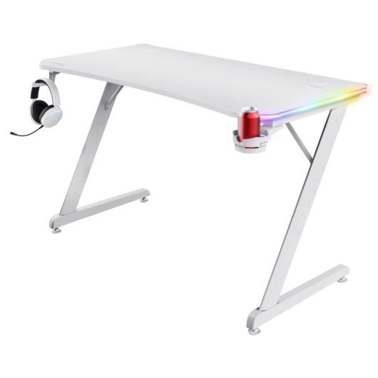 Trust GXT 709W LUMINUS Mesa Gaming 120x60cm RGB Blanca