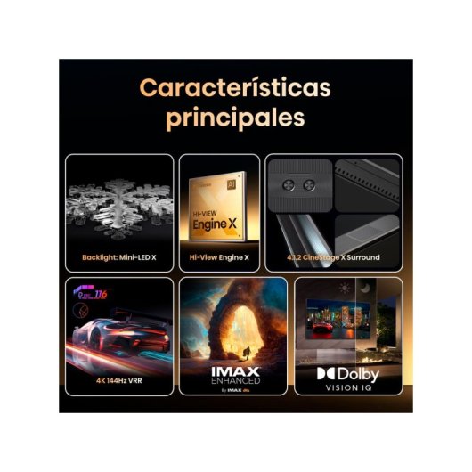 Hisense 85UXKQ TV 2,16 m (85") 4K Ultra HD Smart TV Wifi Anthracite 2500 cd/m²