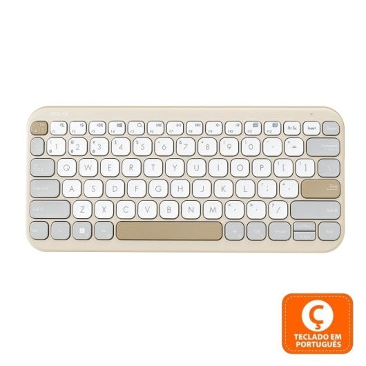 ASUS Marshmallow KW100 Teclado Sem Fios RF + Bluetooth Oat Milk (PT)