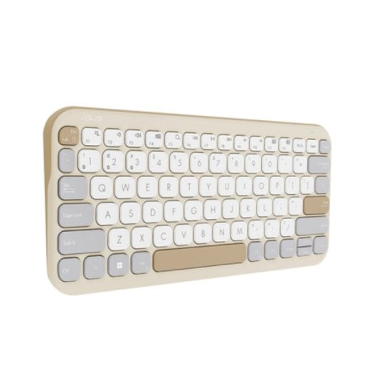 ASUS Marshmallow KW100 Teclado Sem Fios RF + Bluetooth Oat Milk (PT)