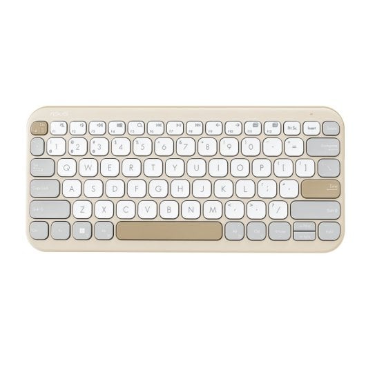 ASUS Marshmallow KW100 Teclado Sem Fios RF + Bluetooth Oat Milk Inglés (EUA)