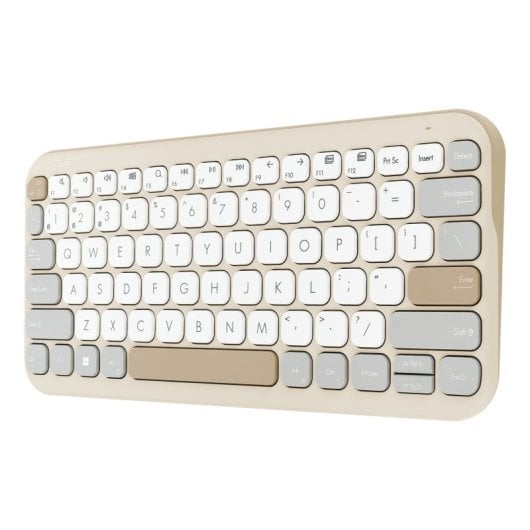 ASUS Marshmallow KW100 Teclado Sem Fios RF + Bluetooth Oat Milk Inglés (EUA)