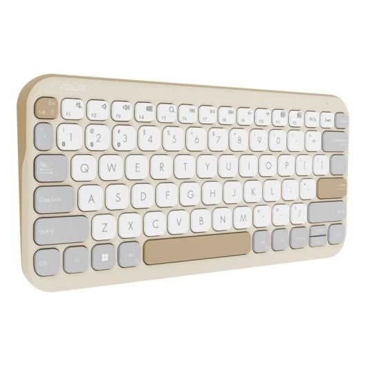 ASUS Marshmallow KW100 Teclado Sem Fios RF + Bluetooth Oat Milk Inglés (EUA)
