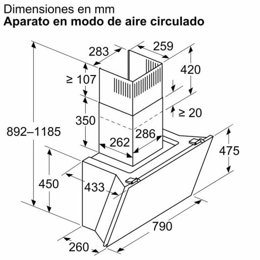 Bosch Série 6 DWK81AN60 Exaustor de Parede 80cm A+ Vidro Preto