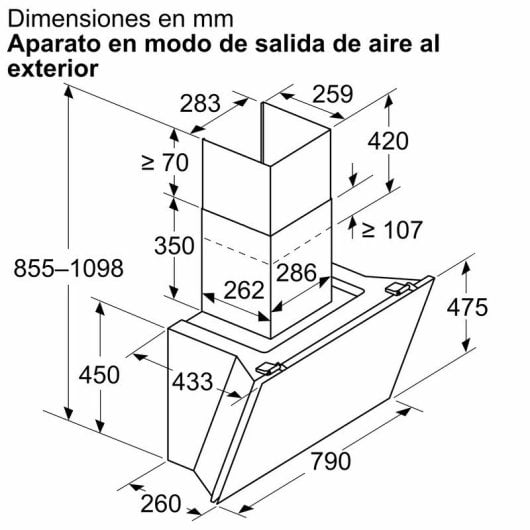 Bosch Série 6 DWK81AN60 Exaustor de Parede 80cm A+ Vidro Preto