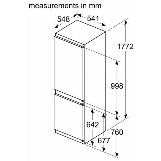 Bosch KIN86VSE0 Frigorífico Combinado Encastrável E