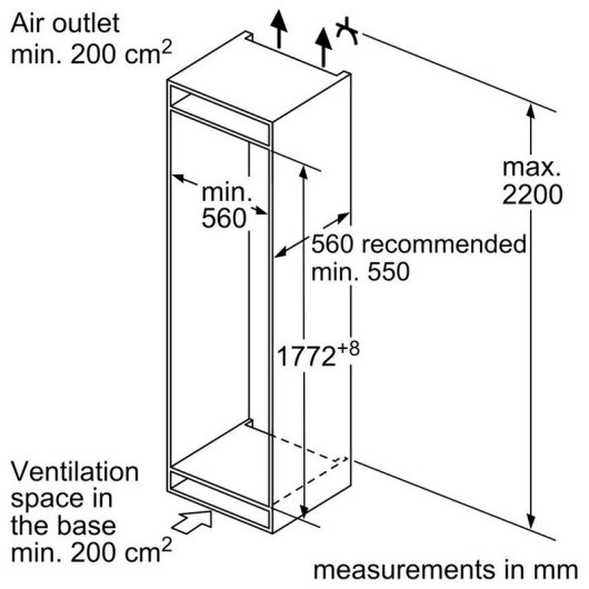 Bosch KIN86VSE0 Frigorífico Combinado Encastrável E
