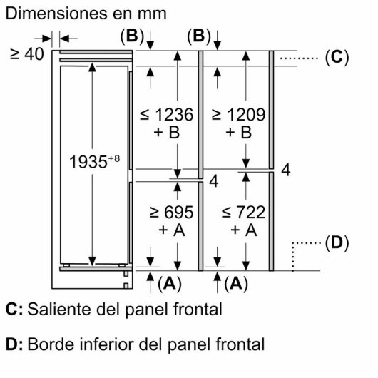 Bosch Serie 4 KIN96VFD0 Frigorífico Combi Integrable D