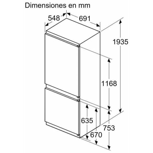 Frigorífico Combi Bosch KBN96VSE0 No Frost 193 cm 383L E Blanco