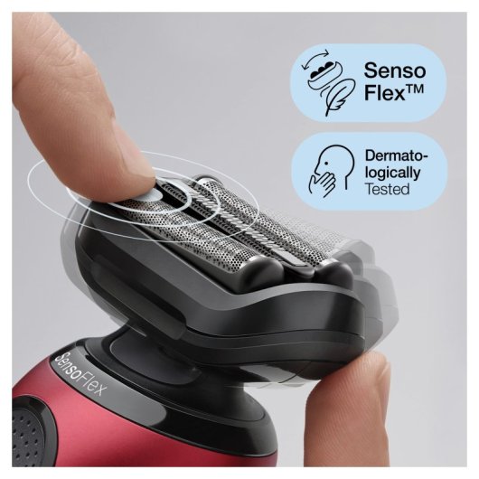 Aparador de barbear Braun Series 6 61-R1200s Preto, Vermelho