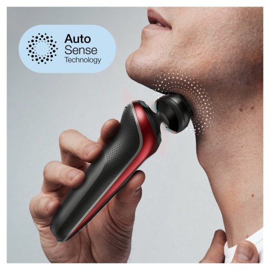 Aparador de barbear Braun Series 6 61-R1200s Preto, Vermelho