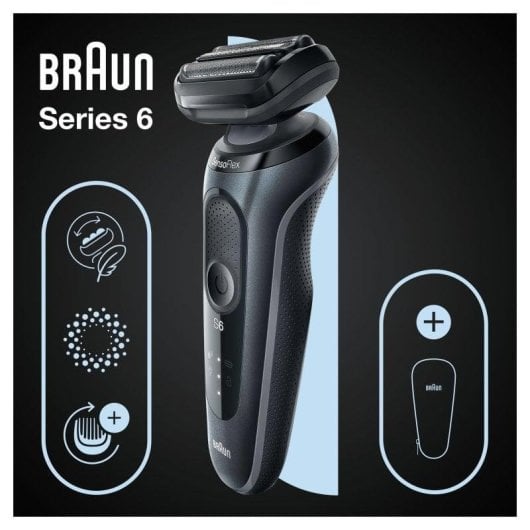 Rasoir Visage Braun Series 6 61-N1000s Sans Fil 50min Sec et Humide 3 Lames