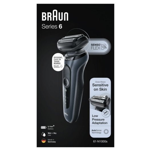 Braun 61-N1000s Series 6 Afeitadora de Láminas Negra/Gris