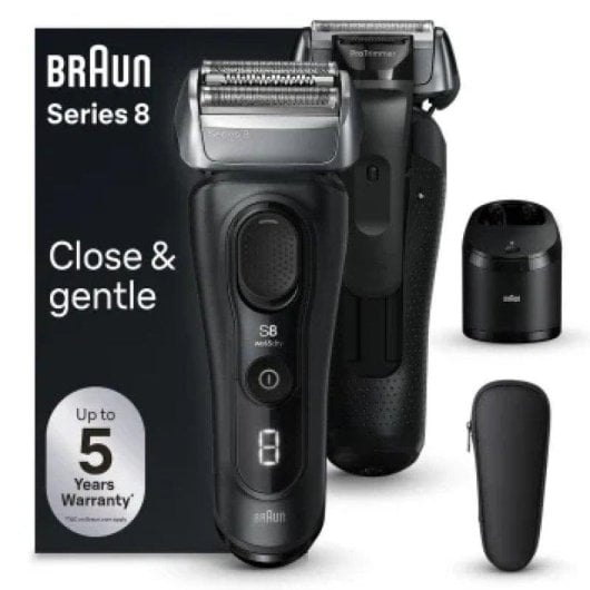 Máquina de Barbear Facial Braun 8560cc Series 8 Recarregável 60 min Seco e a Húmido 4 Lâminas