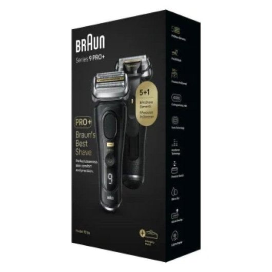 Rasoir Visage Braun Series 9 Pro+ 9510s Sans Fil 60 min Sec et Humide 5 Lames