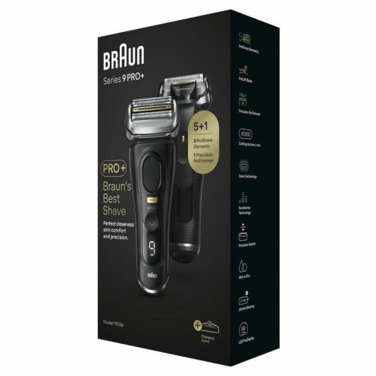 Rasoir Visage Braun Series 9 Pro+ 9510s Sans Fil 60 min Sec et Humide 5 Lames