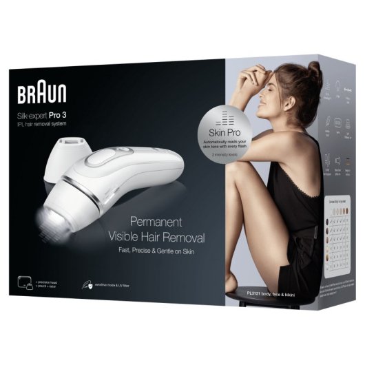 Braun Silk-expert Pro Silk expert Pro 3 PL3121 Lumière pulsée intense (IPL) Argent, Blanc
