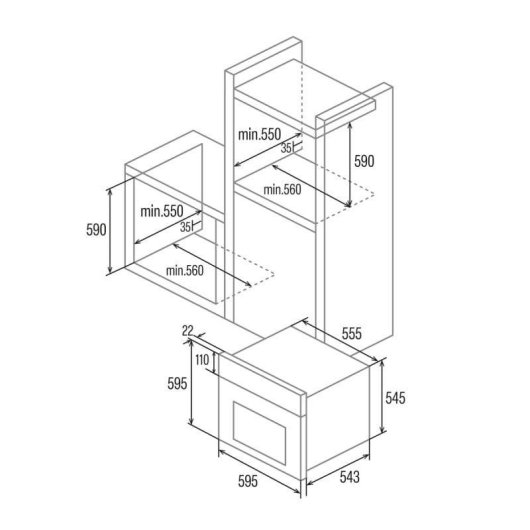 Horno elétrico Cata MDS 8007 X 80L Preto Inox com autolimpeza e convecção