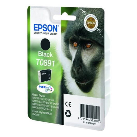 Cartucho Epson Monkey T0891 Preto (Etiqueta RF)