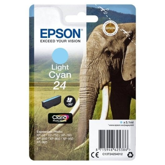 Cartuccia per Inchiostro Epson Elephant 24 Ciano Chiaro