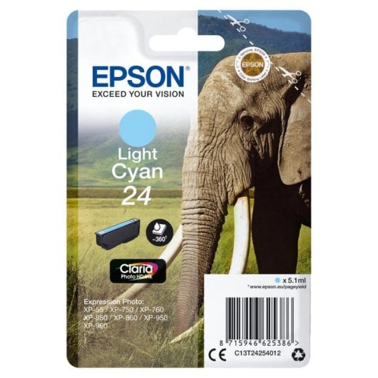 Cartuccia per Inchiostro Epson Elephant 24 Ciano Chiaro