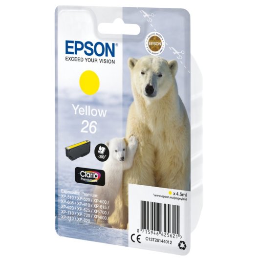 Cartucho de Tinta Original Epson Polar Bear 26 Amarillo