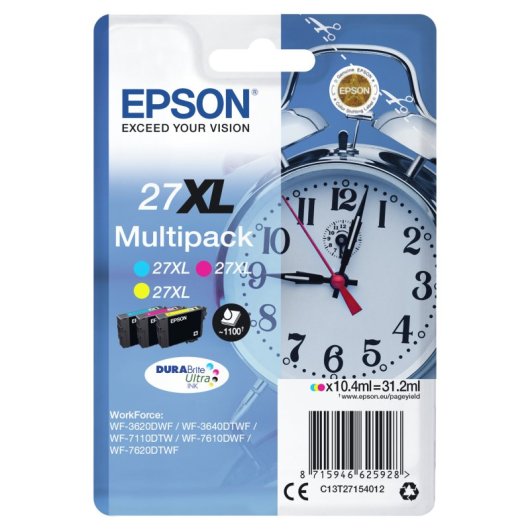 Epson Sveglia Multipack 3 colori 27XL Inchiostri DURABrite Ultra